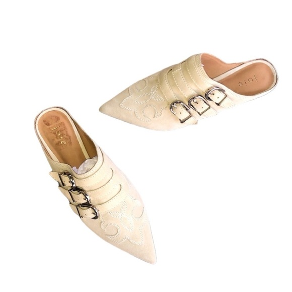 NWOT Joie Cabery Western Block Heel Slip-On Mule Loafer Slides size 8.5 - Picture 2 of 15